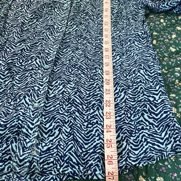 Y2K Rock 47 Wrangler Pearl Snap Shirt Womens M Blue Animal Print 2000s Western - Picture 8 of 8